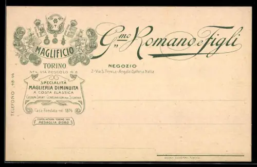 AK Torino, Maglificio G. Romano & Figli, negozio e dettagli di vendita