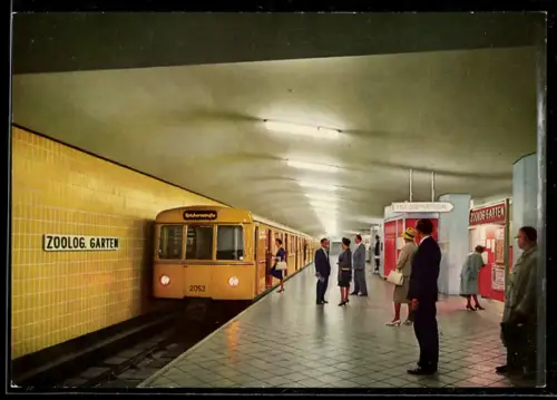 AK Berlin, Untergrundbahnhof Zoologischer Garten, Charlottenburg, U-Bahn