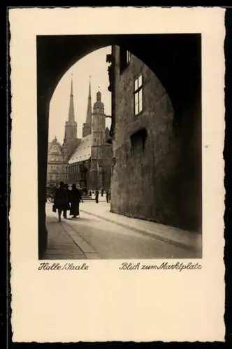 AK Halle /Saale, Blick zum Marktplatz