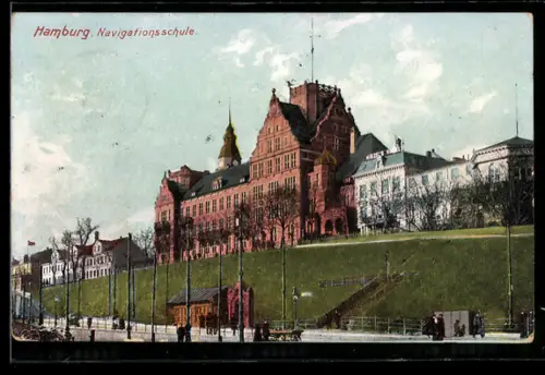 AK Hamburg-St.Pauli, Blick zur Navigationsschule