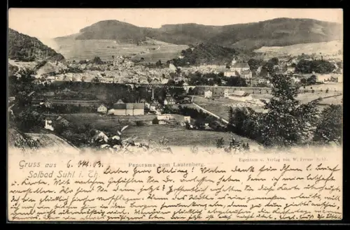AK Suhl i. Th., Panorama vom Lautenberg