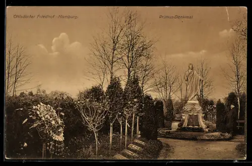 AK Hamburg-Ohlsdorf, Primus-Denkmal