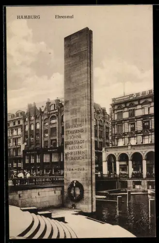 AK Hamburg, Ehrenmal für die Gefallenen 1914-1918