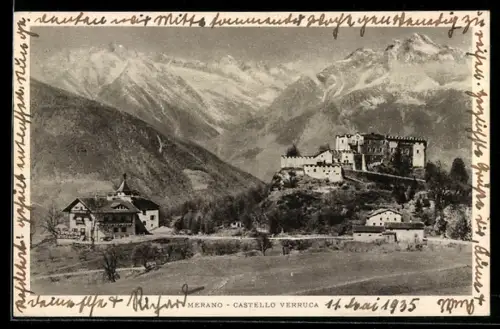 AK Merano, Castello Verruca con montagne sullo sfondo