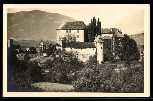AK Schenna, Schloss Schenna mit umliegender Landschaft