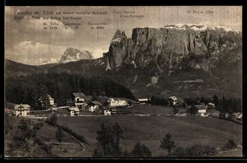AK Klobenstein /Ritten, Panorama montano con paesaggio alpino e case pittoresche