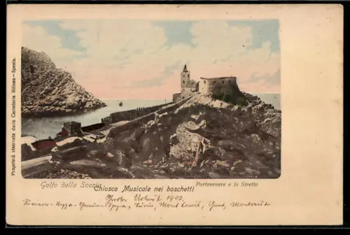 AK Portovenere, e lo Stretto, Golfo della Spezia, Chiosco Musicale nei boschetti