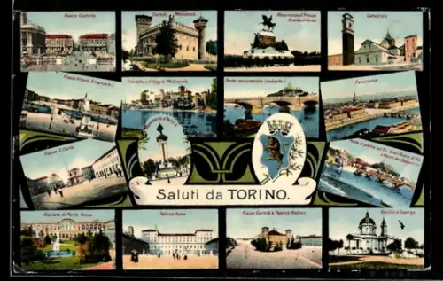 AK Torino, Cattedrale, Monumento al Principe Amedeo di Savoia, Panorama