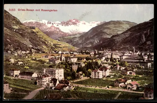 AK Gries-Bozen, Vista sul Rosengarten