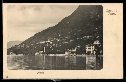 AK Blevio /Lago di Como, Vista del paese sulla riva del lago
