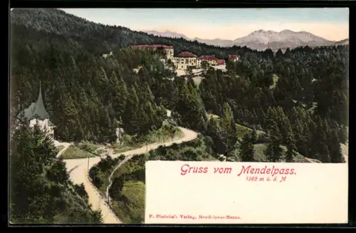 AK Mendelpass, Vista panoramica con hotel e foresta