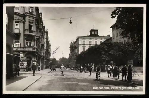 AK Rosenheim, Prinzregentenstrasse mit Café Weth