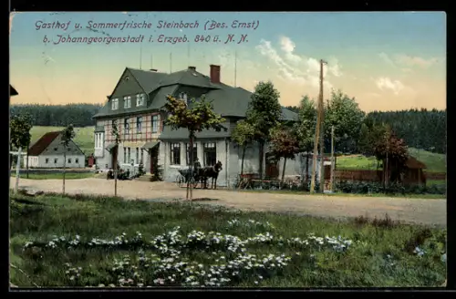 AK Steinbach b. Johanngeorgenstadt, Gasthof Steinbach, Bes. Ernst