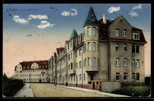 AK Riesa, Sedanstrasse, Wohnhäuser