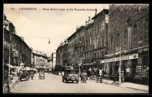 AK Chambery, Place Saint-Léger et les Nouvelles Galeries