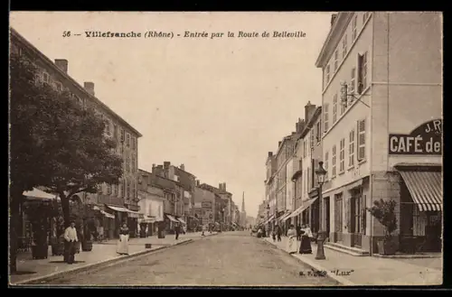 AK Villefranche /Rhône, Entrée par la Route de Belleville