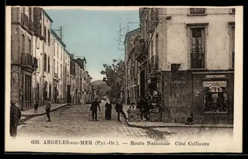 AK Argeles-sur-Mer /Pyr.-Or., Route Nationale Côté Collioure