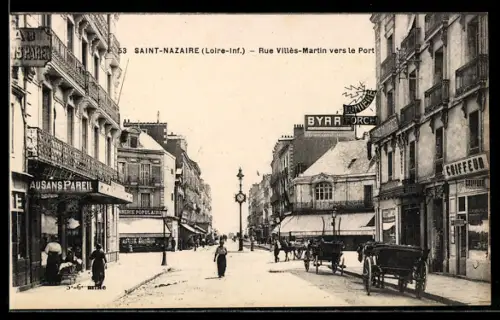 AK Saint-Nazaire /Loire-Inf., Rue Villès-Martin vers le Port