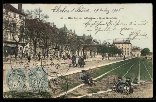 AK Chalon-sur-Saône, Quai Gambetta
