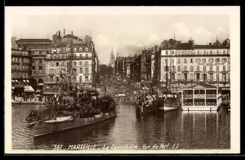AK Marseille, Le Cannebière, Vue du Port