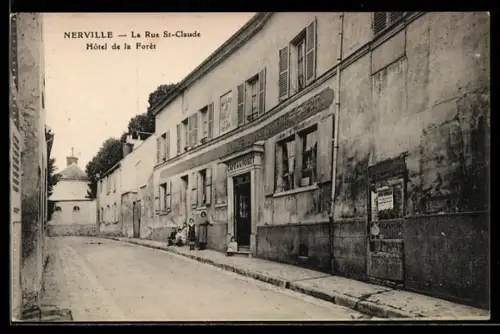 AK Nerville, La Rue St-Claude, Hôtel de la Forêt
