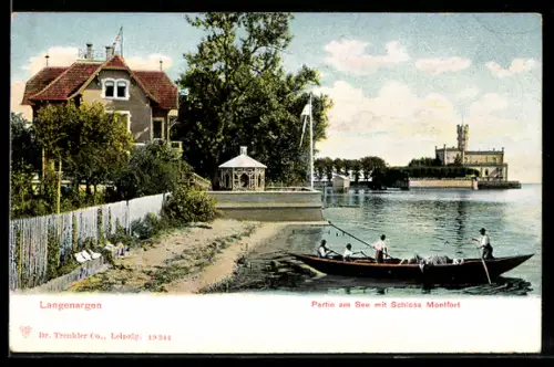 AK Langenargen, Partie am See mit Schloss Monfort