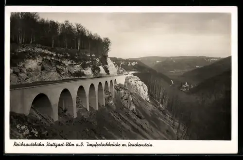 AK Drackenstein, Impferlochbrücke der Reichsautobahn Stuttgart-Ulm