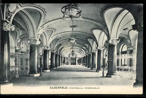 AK Elberfeld, Stadthalle, Wandelhalle, Innenansicht