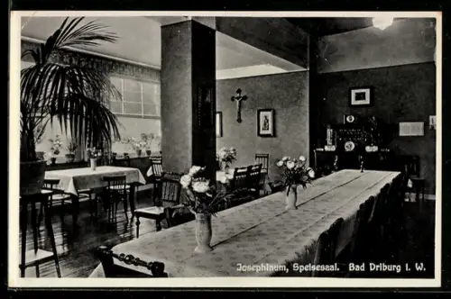 AK Bad Driburg i. W., Josephinum, Speisesaal, Innenansicht