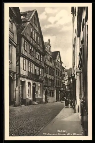 AK Kassel, Wildemann-Gasse, Alte Häuser