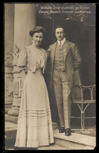 AK Grossherzog Wilhelm Ernst von Sachsen und Grossherzogin Carola Feodora von Meiningen