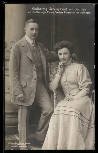 AK Wilhelm Ernst Grossherzog von Sachsen und Carola Feodora Prinzessin von Meiningen