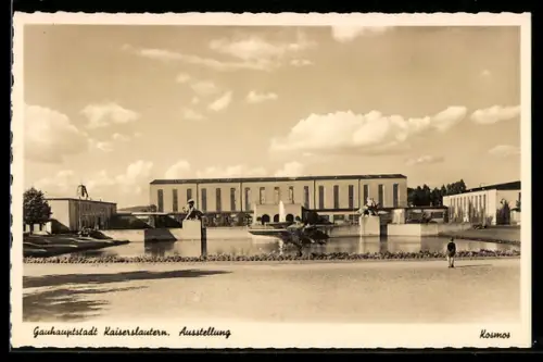 AK Kaiserslautern, Ausstellung, Panorama mit Wasserbecken