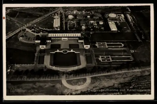 AK Kaiserslautern, Fliegeraufnahme vom Ausstellungspark