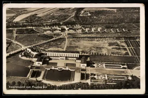 AK Kaiserslautern, Teilansicht mit Ausstellungspark, Fliegeraufnahme