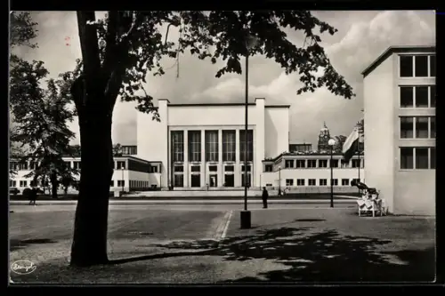 AK Dresden, Internationale Hygiene-Ausstellung 1930, Deutsches Hygienemuseum am Lingnerplatz