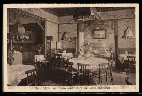 AK Hamburg-Neustadt, Vegetarisches Restaurant, Durchblick zum Verkaufsraum, Neuerwall 13