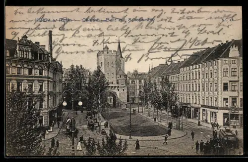 AK Köln a. Rhein, Chlodwigplatz mit Severinstor