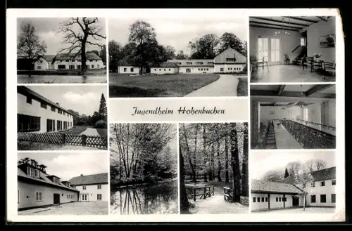 AK Hamburg-Poppenbüttel, Jugendheim Hohenbuchen, Gebäude, Speisesaal, Teich