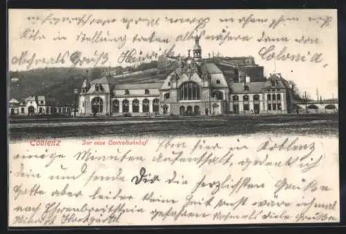 AK Coblenz, Neuer Centralbahnhof