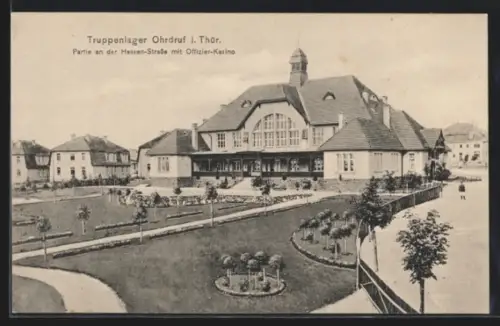 AK Ohrdruf, Truppenlager, Partie an der Hessen-Strasse mit Offizier-Kasino