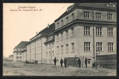AK Dresden-Übigau, Kaserne des Telegraphen-Batl. No. 7