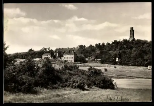 AK Wettin /Saalkreis, Grosser Schweitzerling mit Aussichtsturm und Krankenhaus