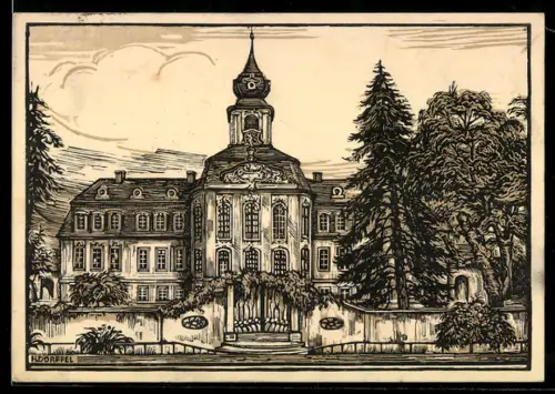 Künstler-AK Leipzig /Gohlis, Gohliser Schlösschen, Sammelstätte des kulturellen Lebens, -Kreiskulturamt