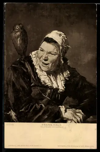 AK Hille Bobbe von Haarlem, Frauenfigur mit Eule auf der Schulter