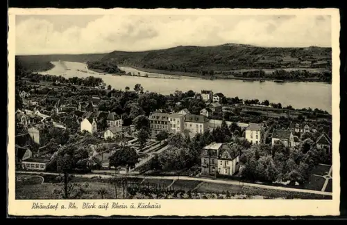 AK Rhöndorf a. Rh., Blick auf Rhein und Kurhaus