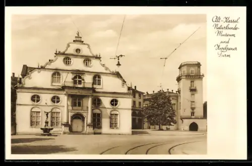 AK Kassel, Alt-Kassel, Naturkunde-Museum und Zwehrener Turm