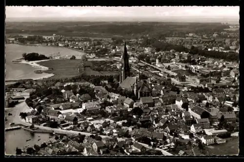 AK Schleswig an der Schlei, Luftaufnahme Altstadt, Dom, Hafen