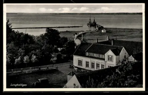 AK Langballigau /Nordmark, Ortspartie mit Strasse