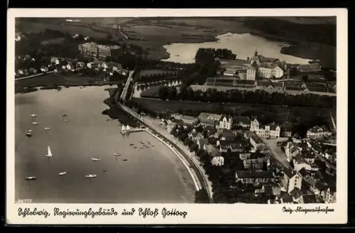 Foto-AK Schleswig, Regierungsgebäude und Schloss Gottorf
